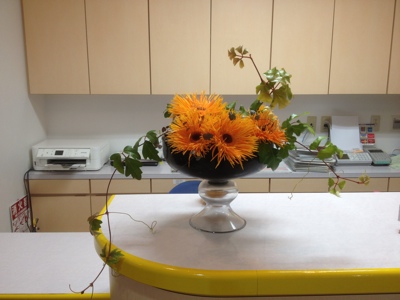 トマホーク ガーベラ ヒペリカム ハートカズラ エレンダニカ 受付の花