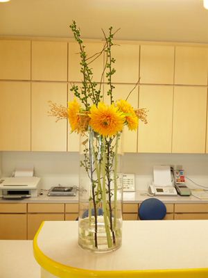 サンザシ　ひまわり　東北八重　受付の花