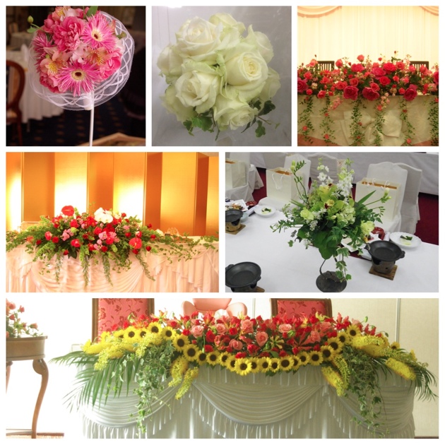 結婚式　ウェディング　メインテーブル　ウェディングブーケ　平戸市　海上ホテル