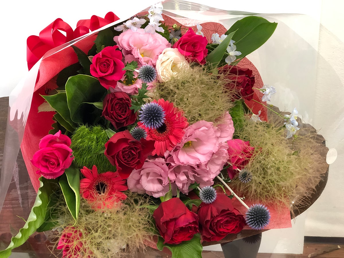 お祝いの花束 平戸市 タナカヤ花店