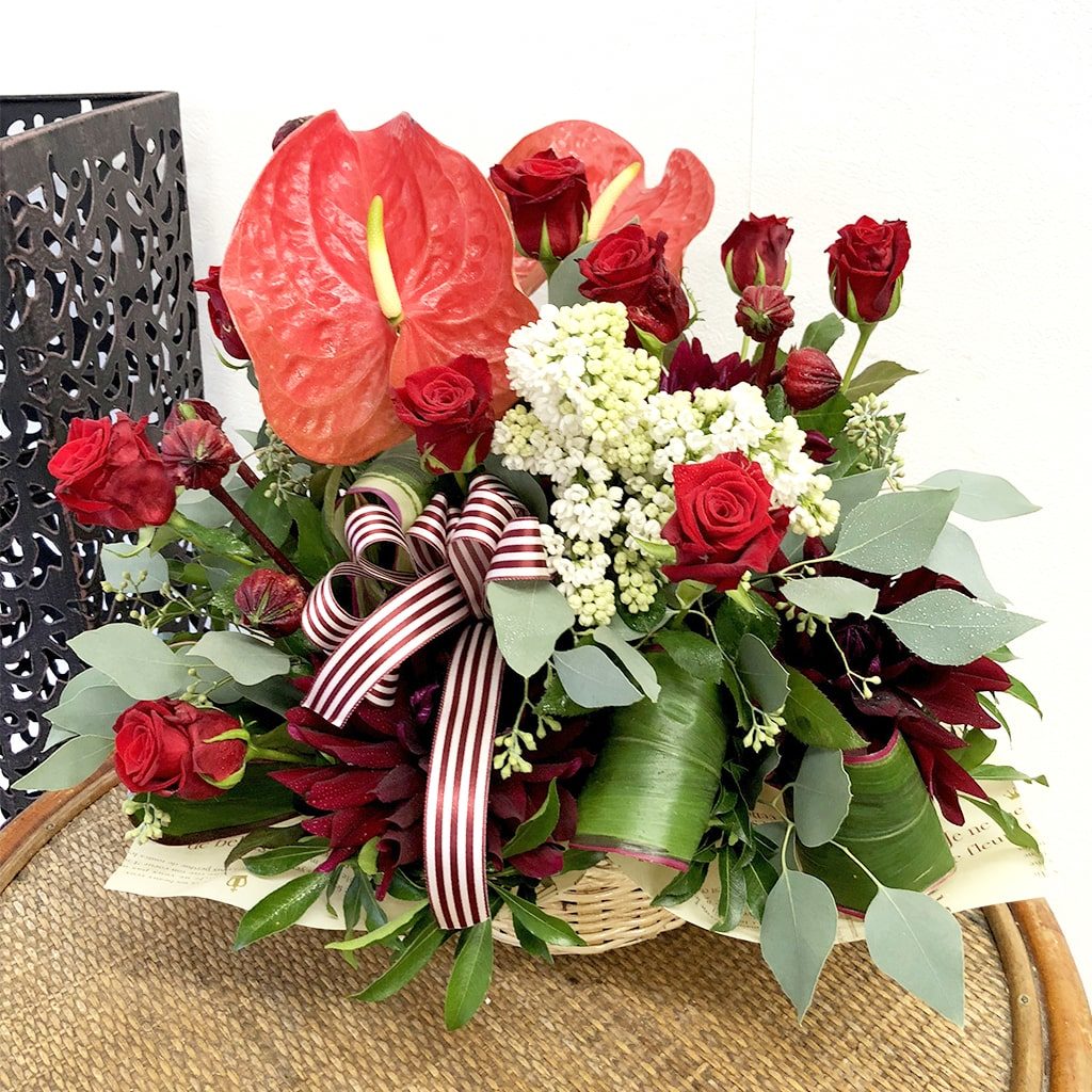 アンスリウム　ライラック　アレンジメント