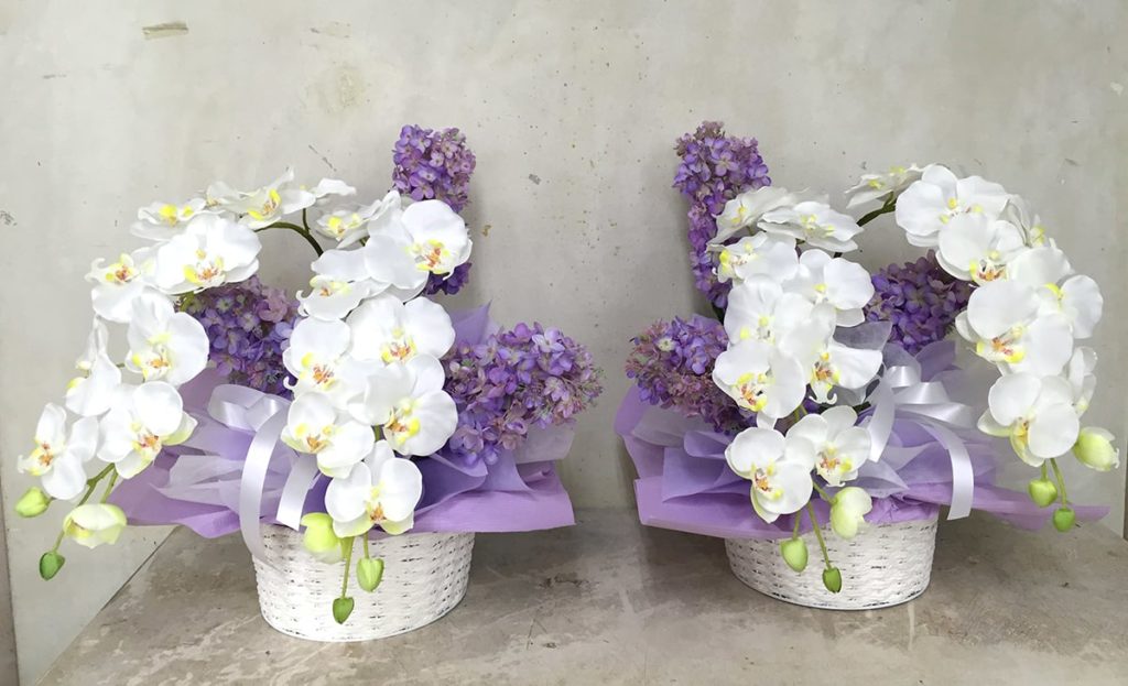 お供え 造花 アレンジ 胡蝶蘭 1対