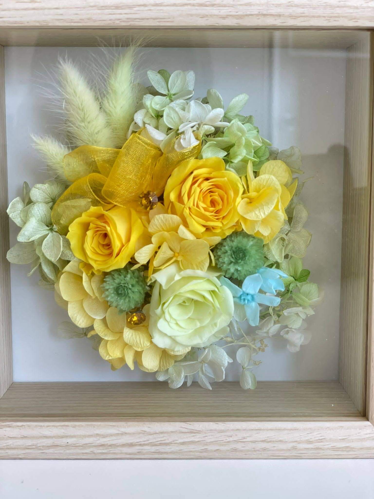 プリザーブドフラワー　壁掛け　黄色系 平戸市 タナカヤ花店