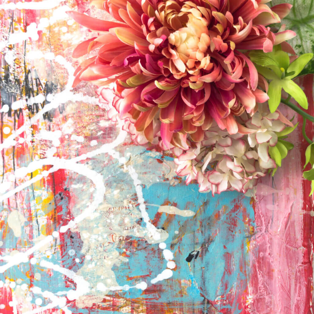 壁掛け　造花　アート