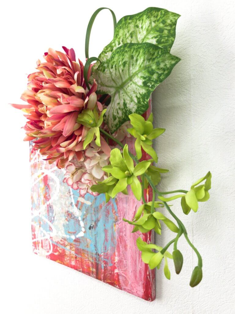 壁掛け　造花　アート