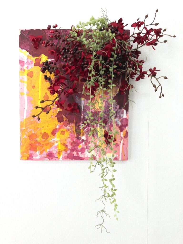 壁掛け　造花　アート