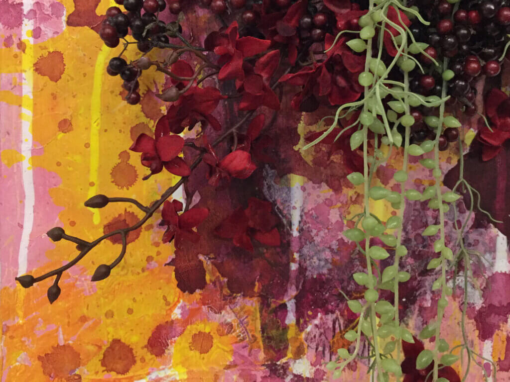 壁掛け　造花　アート