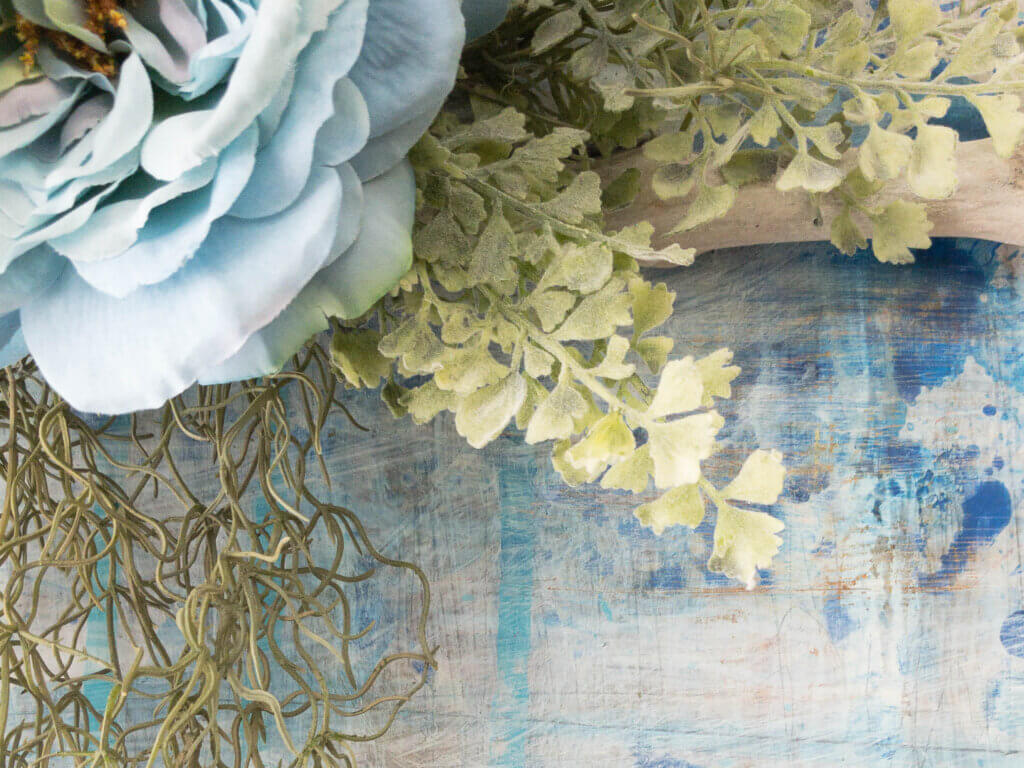 壁掛け　造花　アート　バラ　流木