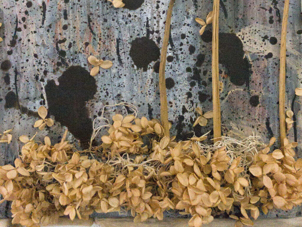 壁掛け　ドライフラワー　流木　アート