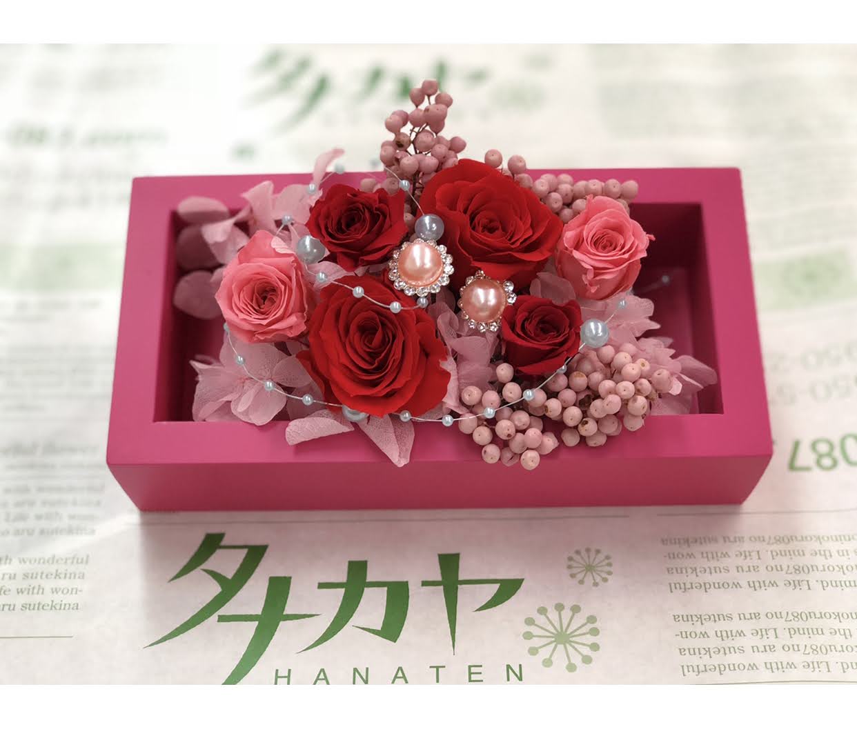 プリザーブドフラワー　赤バラ 平戸市 タナカヤ花店