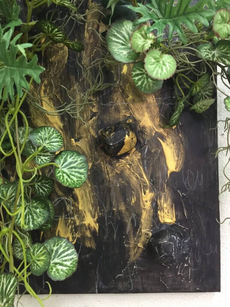 壁掛け　造花　流木　アート　フェイクグリーン