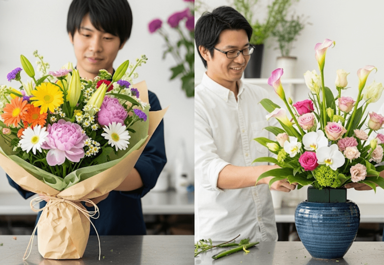 花束とアレンジメントの違いとは？シーン別の選び方を解説！