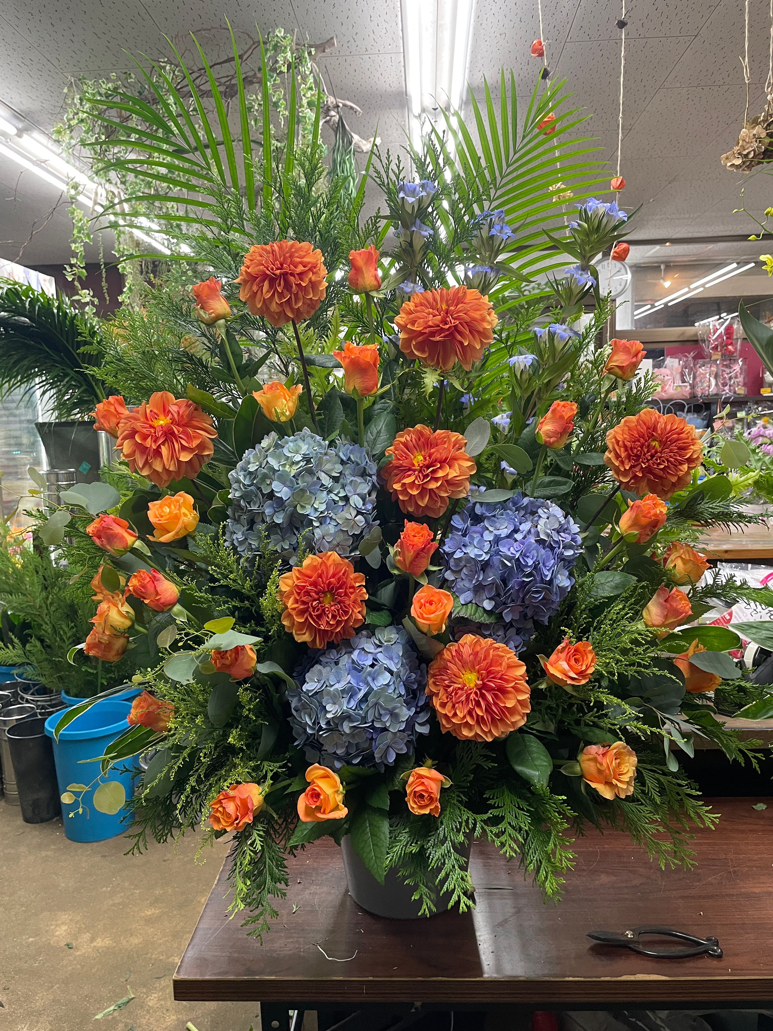 御祝スタンド花 制作 花屋 平戸市 タナカヤ花店