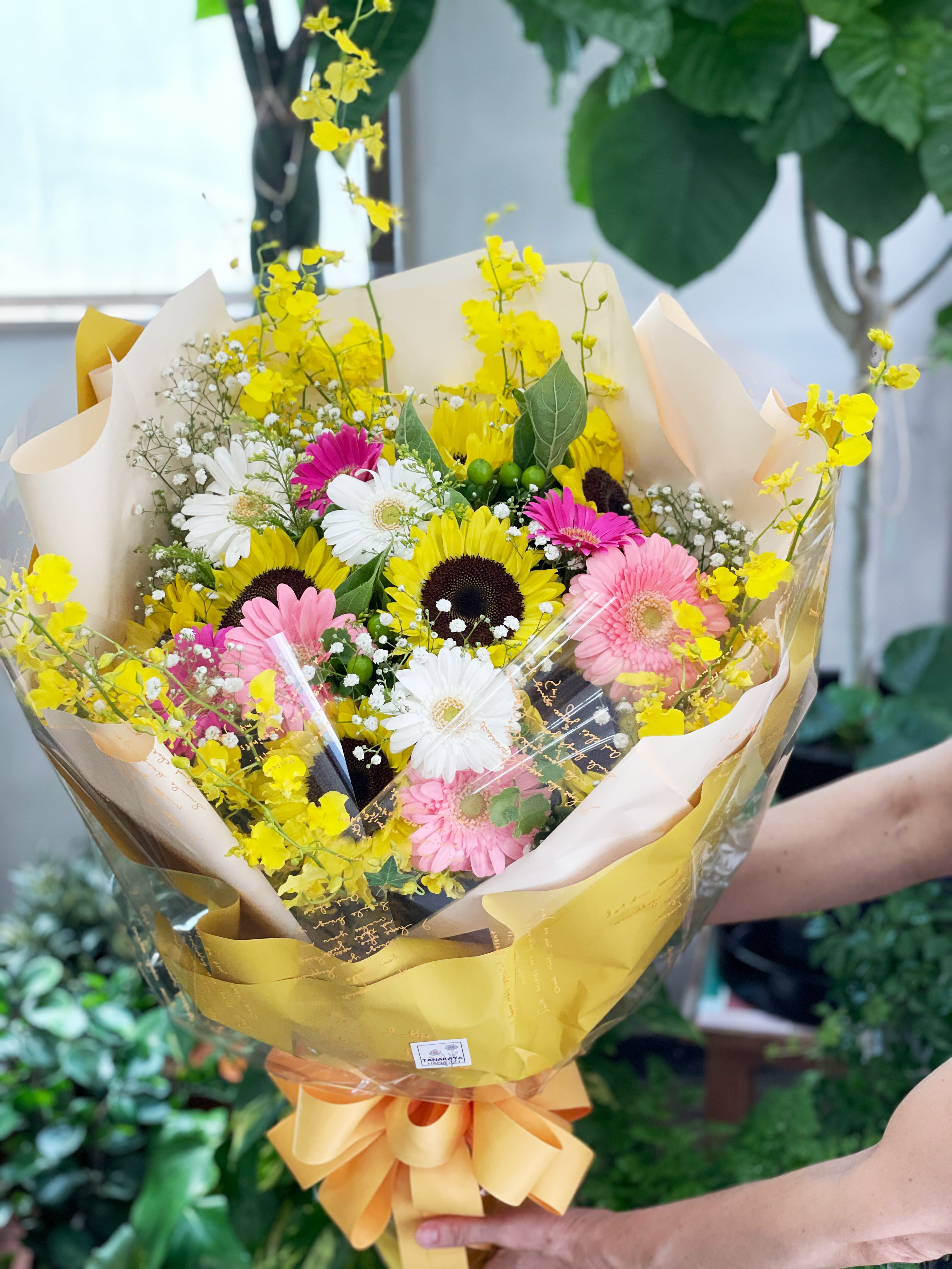 プロポーズ ガーベラ 黄色系 花束 平戸市 タナカヤ花店